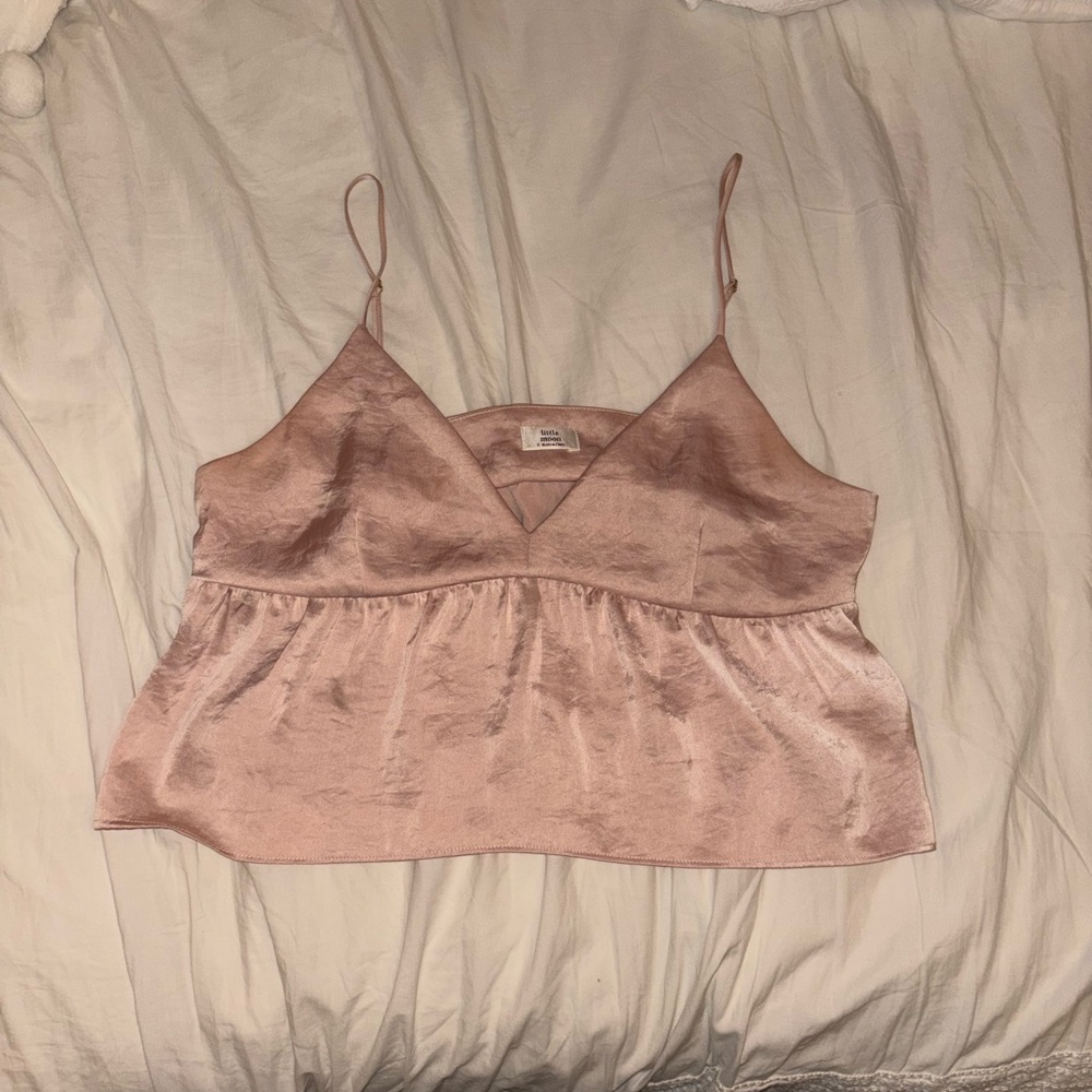 Aritzia little moon pink peplum top